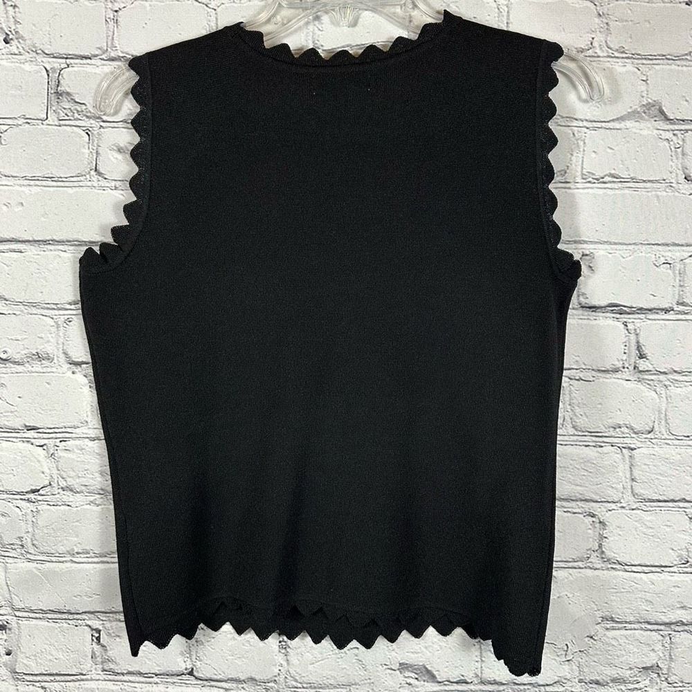 Bar III Women’s Sleeveless Sweater Shell Scalloped Details Dressy Lightweight M - Picture 2 of 6